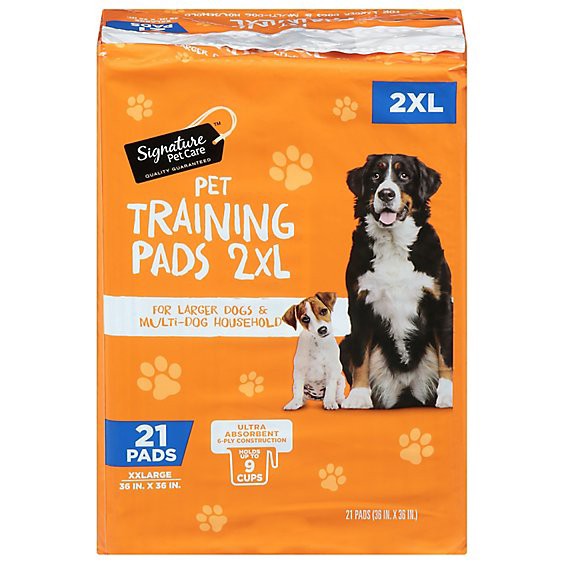 slide 1 of 1, Signature Pet Care 2xl Training Pads - 21 Count, 21 ct