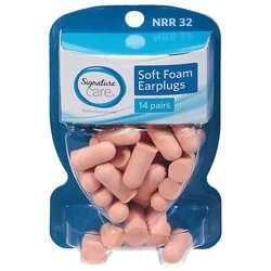 Signature Care Soft Foam Ear Plugs Box - 14 Count