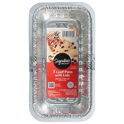 Signature Select Loaf Pans With Lids - 3 Count