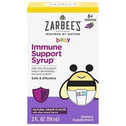 Zarbee's Baby Immune Support With Zinc Supports Your Babys Developing Immune System - 2 Fl. Oz.