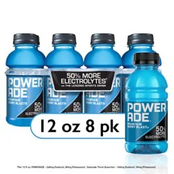 Powerade Mountain Berry Blast Bottles - 8-12 Fl. Oz.