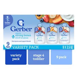 Gerber Fruit & Yogurt Toddler Food Variety Pack 9 Count - 9-3.5oz