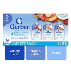 Gerber Fruit & Yogurt Toddler Food Variety Pack 9 Count - 9-3.5oz