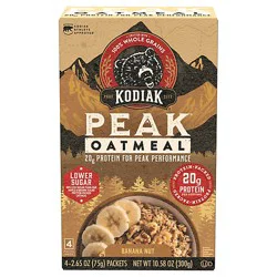 Kodiak Peak Banana Nut Instant Oatmeal Packets Box - 10.58 Oz