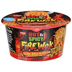 Nissin Hot And Spicy Fire Wok Volcanic Mongolian Beef - 4.37 Oz