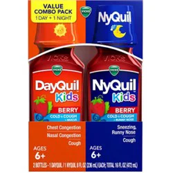 Vicks Kids Dayquil & Nyquil Berry Combo Pack - 2 - 8 Oz