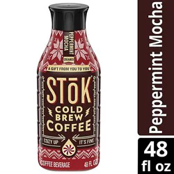 Stok Peppermint Mocha Creamed Sweetened Cold Brew Iced Coffee - 48 Fl. Oz.