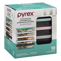 Pyrex 3 Cup Glass Meal Plan Set - 10 Count