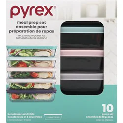 Pyrex 3 Cup Glass Meal Plan Set - 10 Count