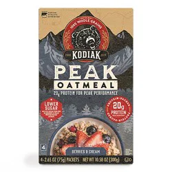 Kodiak Peak Berries & Cream Instant Oatmeal Packets Box - 10.58 Oz