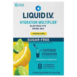 Liquid I.v. Sugar Free Hydration Multiplier Lemon Lime Electrolyte Powder Drink Mix - 15 Count