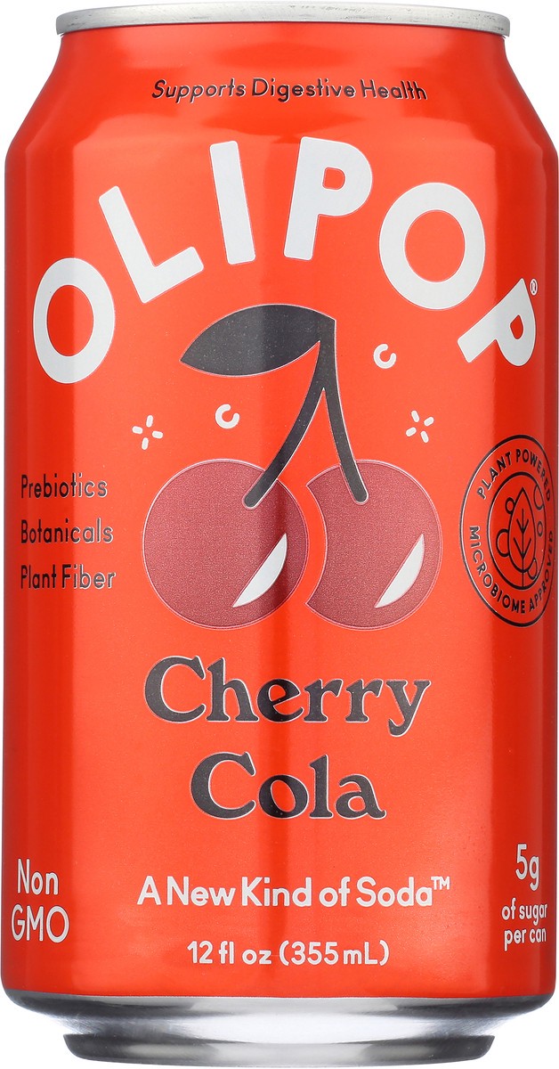 slide 4 of 12, Olipop Cherry Cola Prebiotic Soda Can - 12 Fl. Oz., 12 fl oz