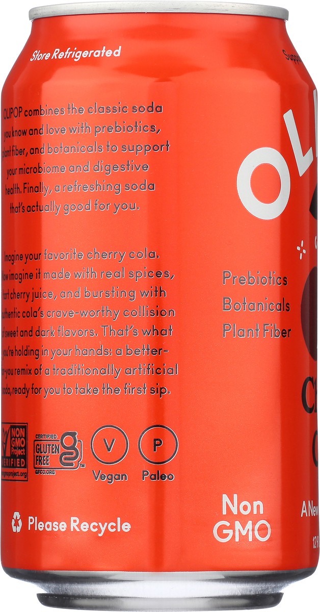 slide 9 of 12, Olipop Cherry Cola Prebiotic Soda Can - 12 Fl. Oz., 12 fl oz