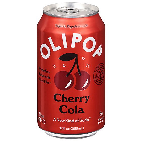 slide 1 of 12, Olipop Cherry Cola Prebiotic Soda Can - 12 Fl Oz, 12 fl oz