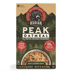 Kodiak Peak Maple Brown Sugar Instant Oatmeal Packets Box - 10.58 Oz