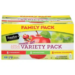 Signature Select Variety Apple Sauce Pouch Family Pack 24 Count - 3.17 Oz