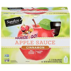 Signature Select Cinnamon Apple Sauce Pouches - 12-3.17 Oz