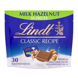 Lindt Classic Recipe Hazelnut Milk Chocolate Candy Individually Wrapped Pieces Pouch - 6 Oz