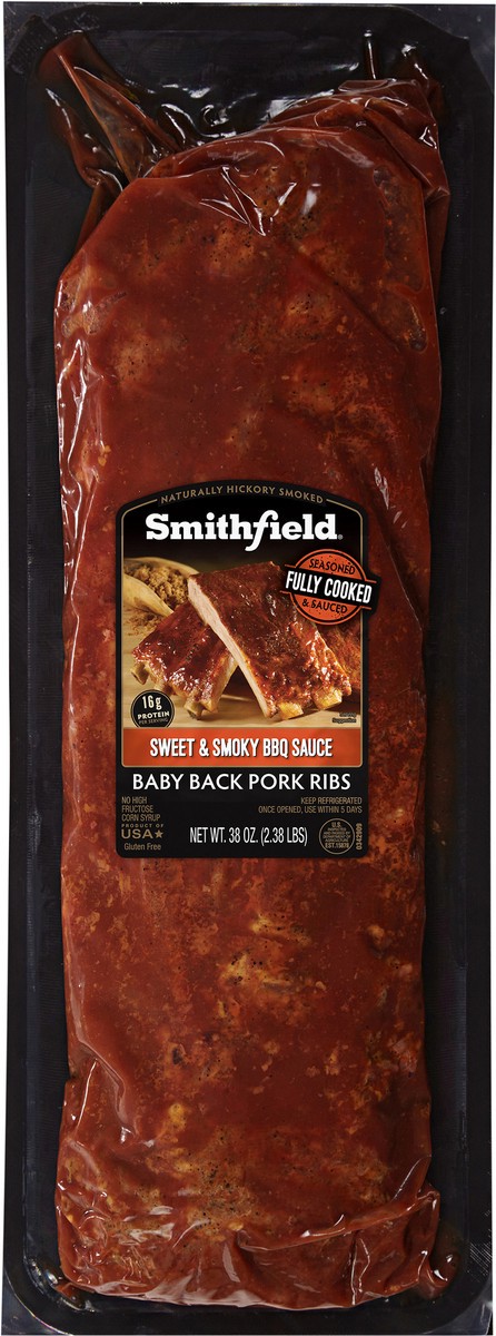 slide 4 of 5, Smithfield Baby Back Ribs - 38 Oz, 38 oz