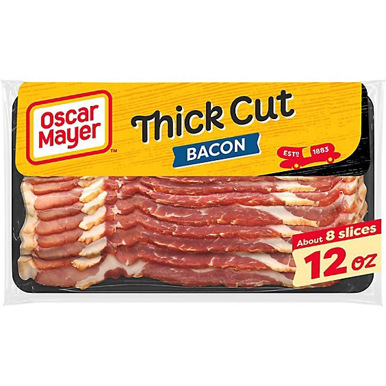 slide 1 of 1, Oscar Mayer Naturally Hardwood Smoked Thick Cut Bacon - 12 Oz, 12 oz