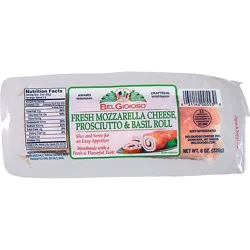 Belgioioso Fresh Mozzarella Prosciutto & Basil Roll - 8 Oz