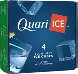 Quari Ice Pre Frozen Crystal Clear Boxed Ice Cubes 4 Count - 11.6 Oz