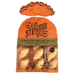 St Pierre Brioche Pretzel Rolls 6 Count - 14.1 Oz