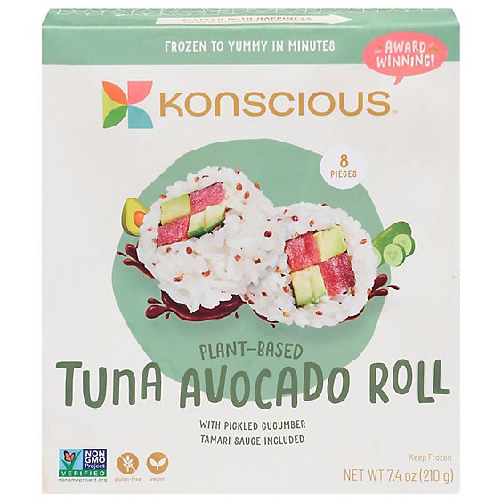 slide 1 of 1, Konscious Tuna Avocdo Sushi Roll Plant Based - 7.4 Oz, 7.4 oz