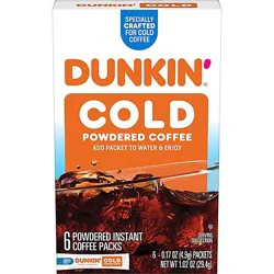 Dunkin' Cold Powdered Instant Coffee 6 Count - 1.02 Oz