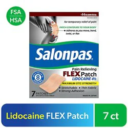 Salonpas Pain Relieving Flex Patch Lidocaine 4% - 7 Count
