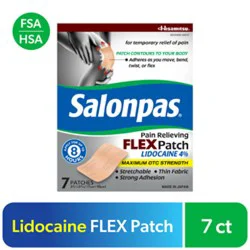 Salonpas Pain Relieving Flex Patch Lidocaine 4% - 7 Count