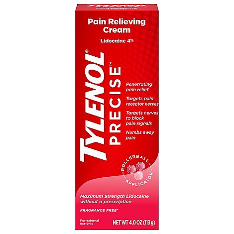 slide 1 of 1, Tylenol Precise Pain Relieving Cream- 4 Oz, 4 oz