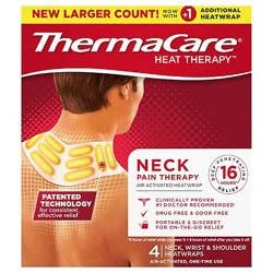 Thermacare Heat Wraps Neck Shoulder Wrist Pain Therapy - 4 Count