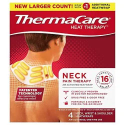 Thermacare Heat Wraps Neck Shoulder Wrist Pain Therapy - 4 Count