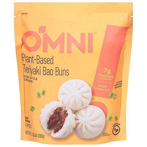 slide 1 of 1, Omni Foods Teriyaki Plant Based Bao Buns - 7.05 Oz, 7.05 oz