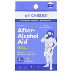 Cheers Restore After Alcohol Aid Dietary Supplement 3 Doses - 3 Count