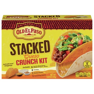 slide 1 of 1, Old El Paso Stacked Queso Crunch Taco Dinner Kit 6 Count - 13.25 Oz, 13.25 oz