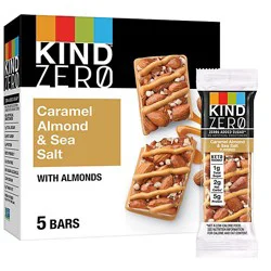 Kind Zerog Added Sugar Caramel Almond And Sea Salt Flavored Keto Friendly Snack Bars - 5-1.2 Oz