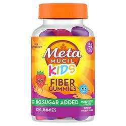 Metamucil Kids Fiber Supplement Gummies, No Sugar Added- 72 Count