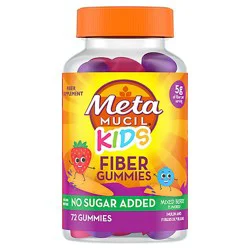 Metamucil Kids Fiber Supplement Gummies, No Sugar Added- 72 Count