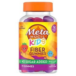 Metamucil Kids Fiber Supplement Gummies, No Sugar Added- 72 Count