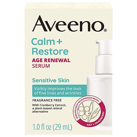 slide 1 of 1, Aveeno Calm Restore Age Renewal Serum 1fz - 1 FZ, 1 fl oz