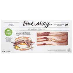 True Story Uncured Bacon Applewood Smoked - 12 Oz.