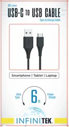 Inf Usb Type C Tousba 6ft Cable Black - Each