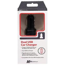 2 Port Usb Black Car Charger - Each