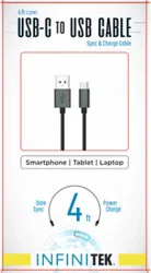 Inf Usb Type C Cable Black - 4 Ft.