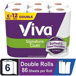 Viva Signature Cloth Paper Towels 86 Sheets Per Roll - 6 Count