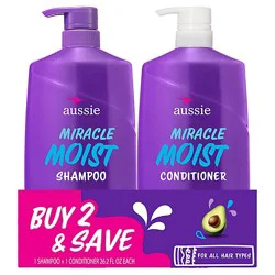 Aussie Miracle Moist Shampoo And Conditioner Hair Set - 26.2 Fl. Oz.