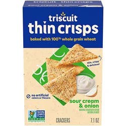 Triscuit Thin Crisps Sour Cream & Onion Whole Grain Wheat Crackers - 7.1 Oz
