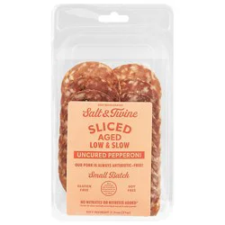 Salt And Twine Artisanal Pepperoni Naturally Smoked With Hickory Wood Pre Sliced Charcuterie - 2.5 Oz